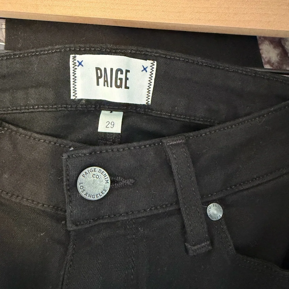 Paige Verdugo Crop black jeans size‎ 29 stretch denim casual classic skinny